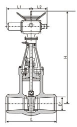 Z960Y電動焊接閘閥外形尺寸圖