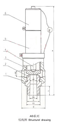 AQ空壓機安全閥外形尺寸圖