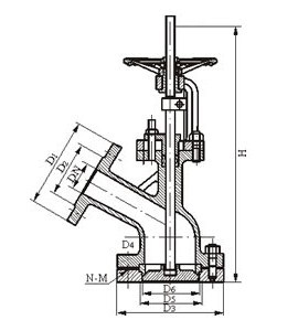 FL941H電動放料閥外形尺寸圖