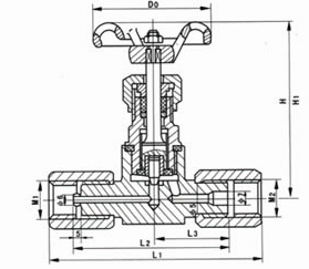 JJM1型針型閥外形尺寸圖